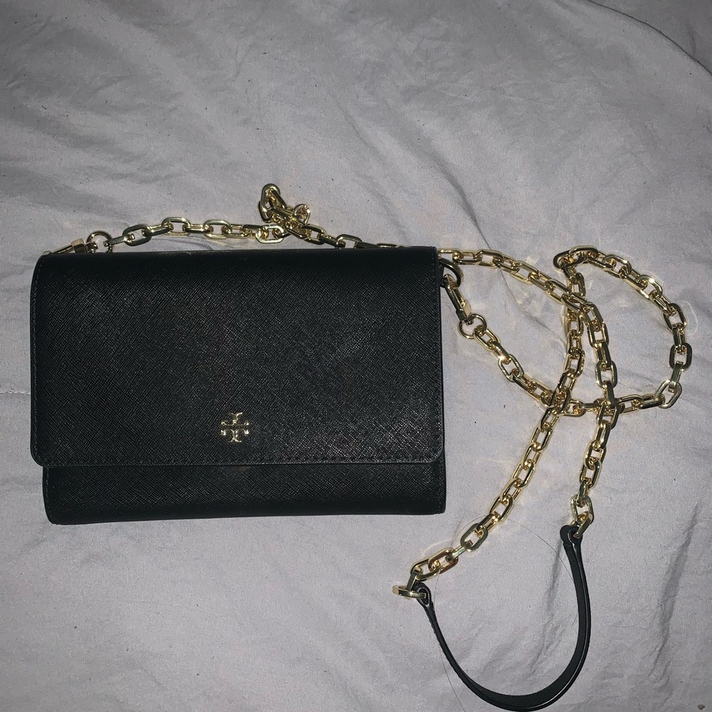 Tory Burch Black Wallet On Chain